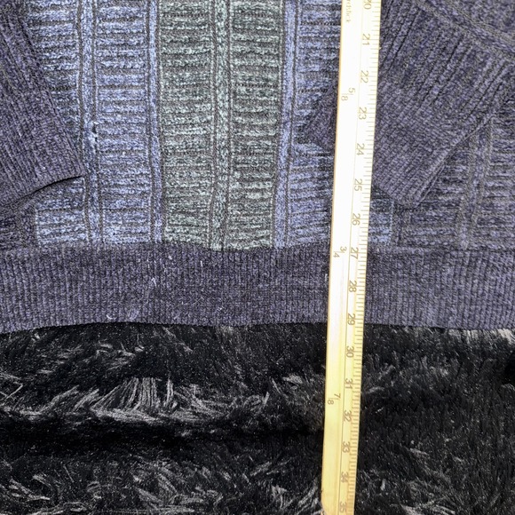 Lorenzo Sweater Mens XL Blue Gray V Neck Wool Blend Colorblock Knit Casual Warm - Picture 4 of 7